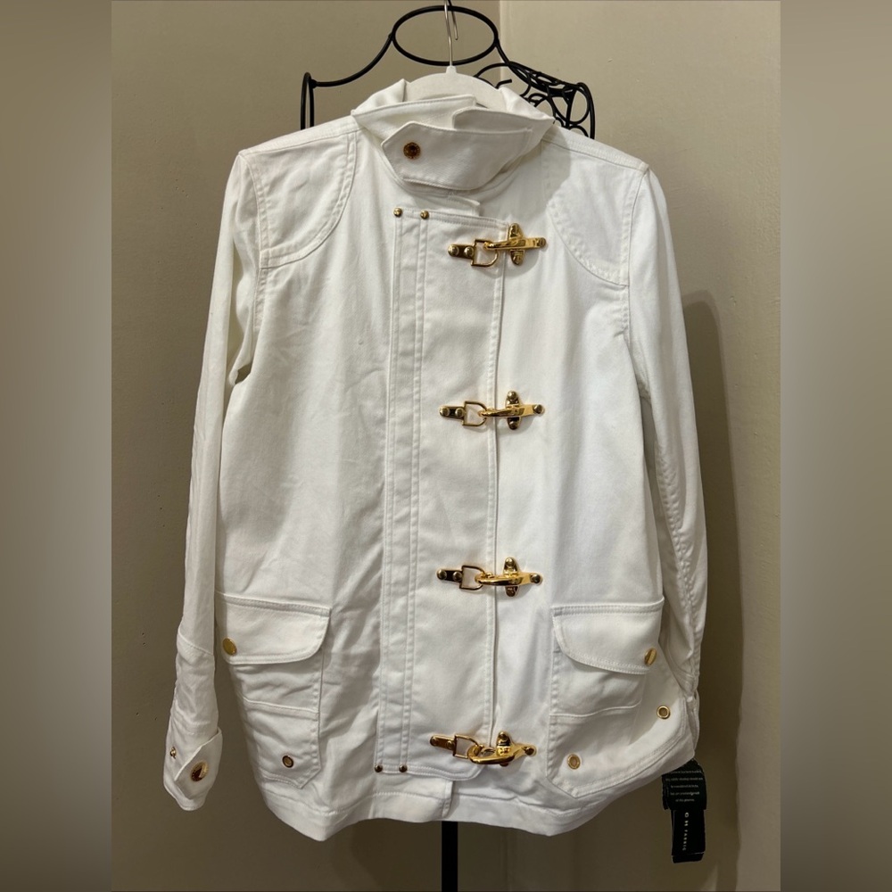 Ralph Lauren White Jacket with Gold Accents